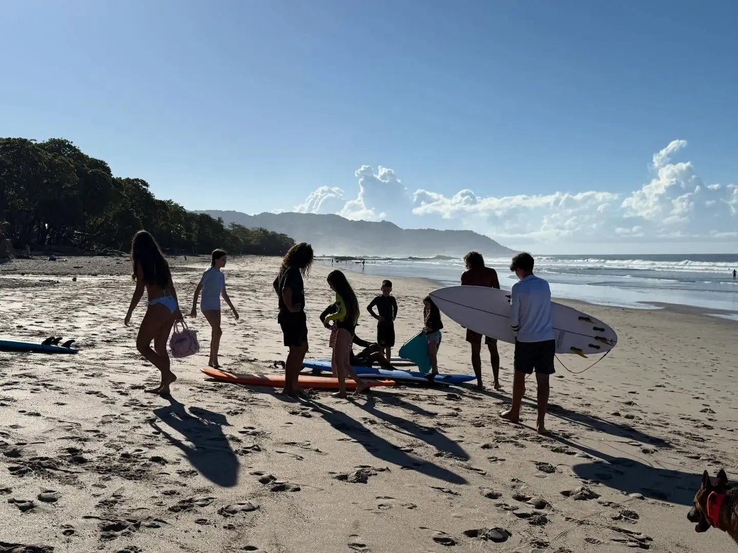 Morning surf group getting ready on the beach